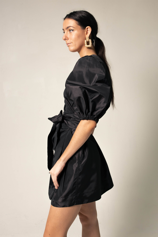 Robe portefeuille noire luxe